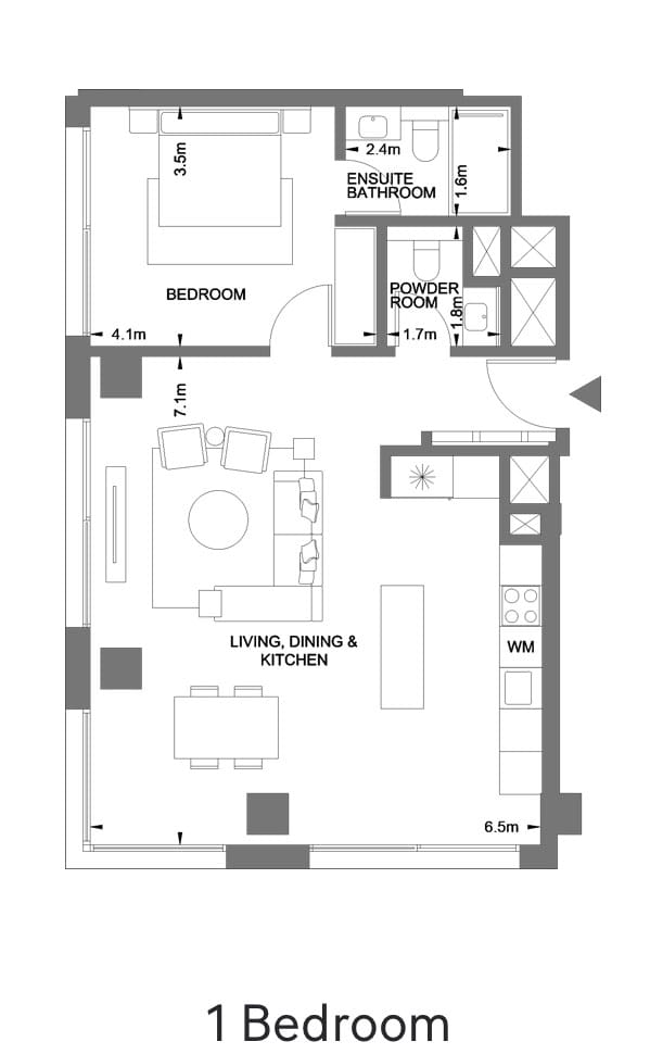 1 bedroom
