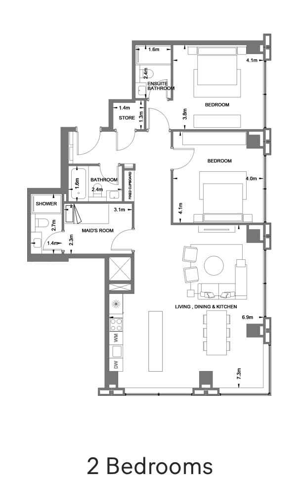 2 bedroom
