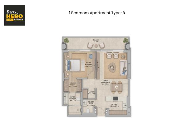 1 Bedroom Apartment Type B