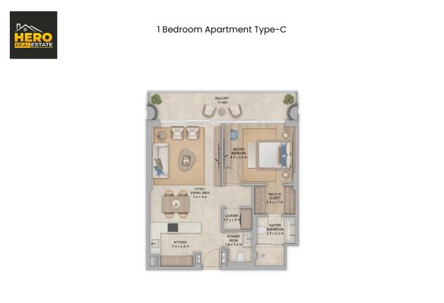 1 Bedroom Apartment Type C