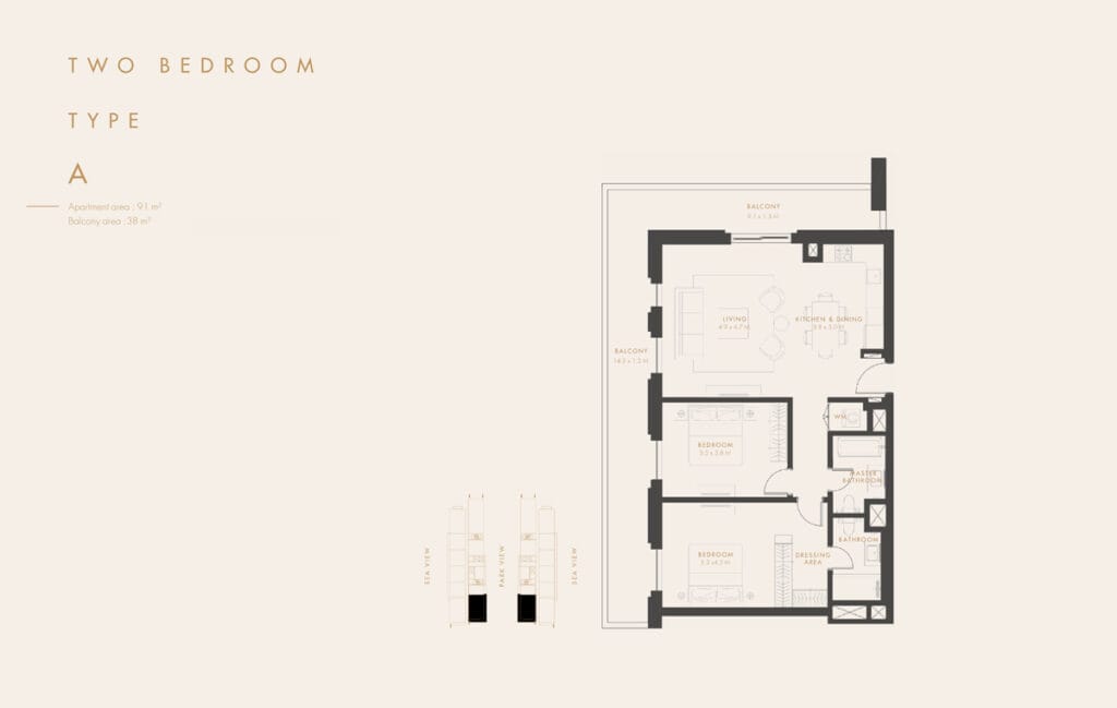 2 Bedroom Apartments Reflection