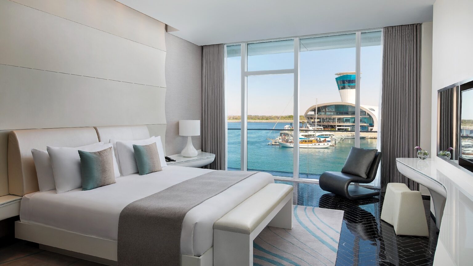 apartments for sale in yas island luxury bedroom overlooking yas attraction