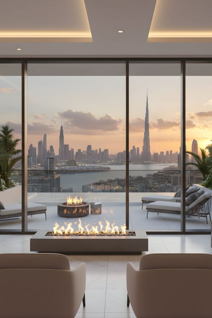Luxurious penthouse with stunning skyline view