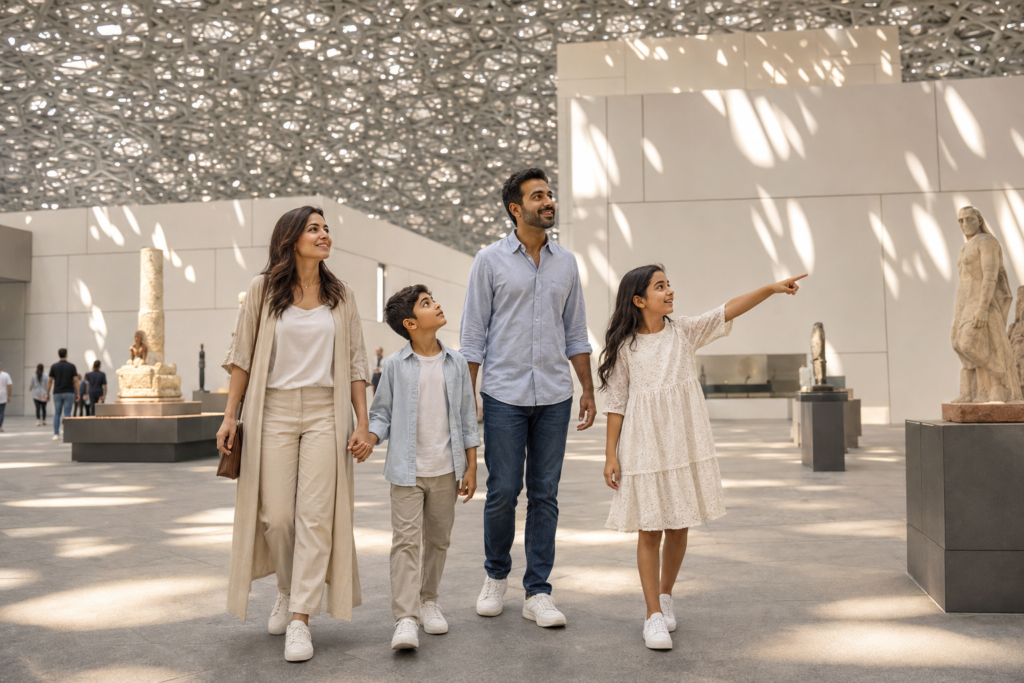 louvre abu dhabi museum family visit