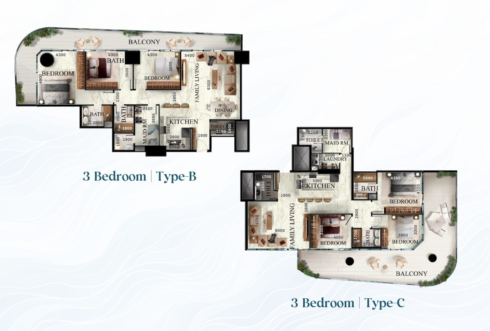 3 Bedroom Apartments