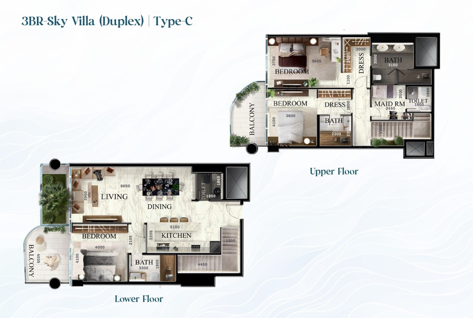 3-Bedroom Sky Villa (Duplex) b