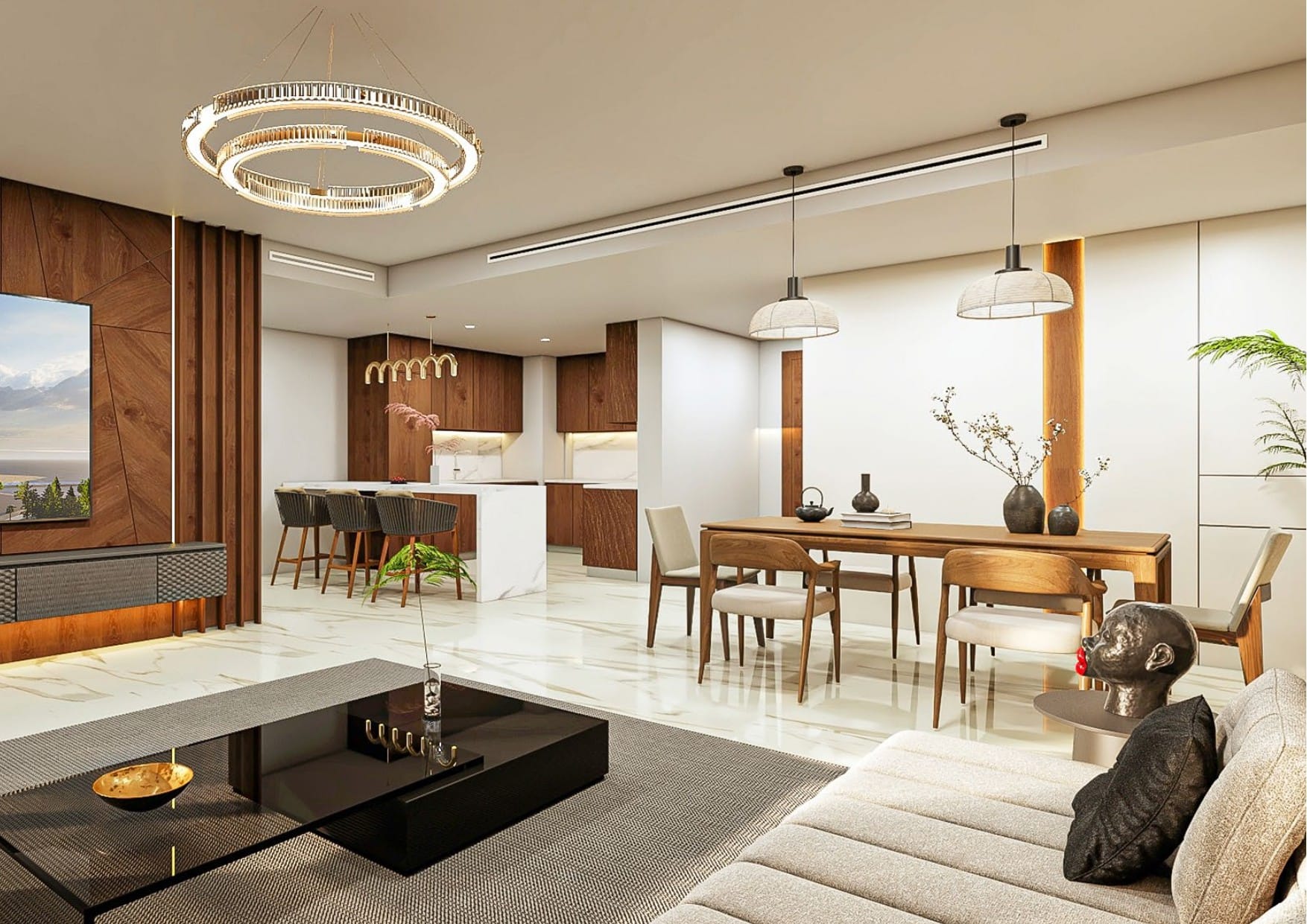 radiant elite tower dining area interior concept